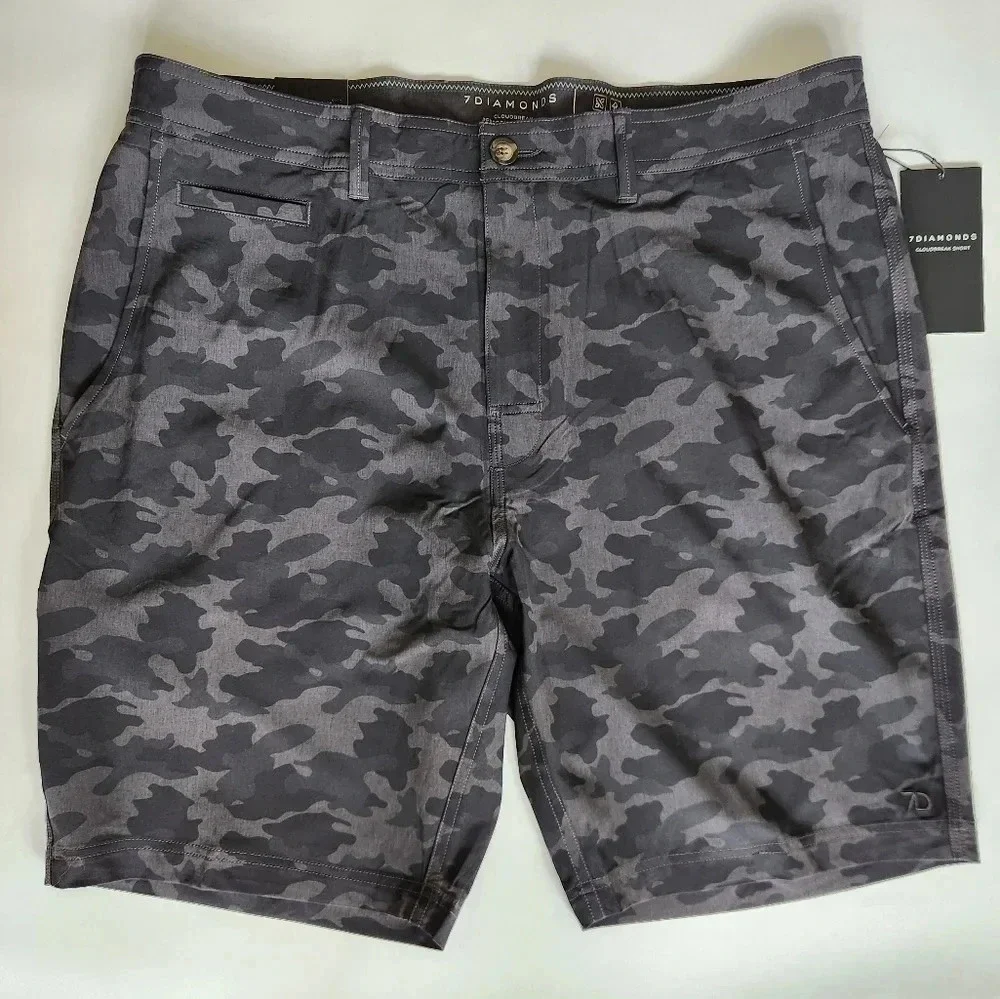 NWT || 7 DIAMONDS || performance shorts Black Camo Athletic Wear